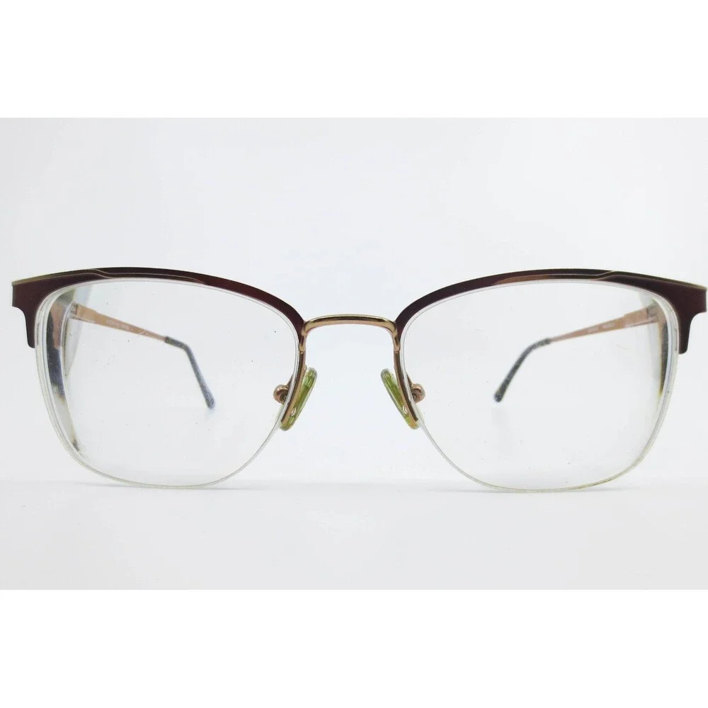 Karen Kane Redbud Eyeglasses Brown Gold Semi Rimless Cat Eye Frames 51-18-135